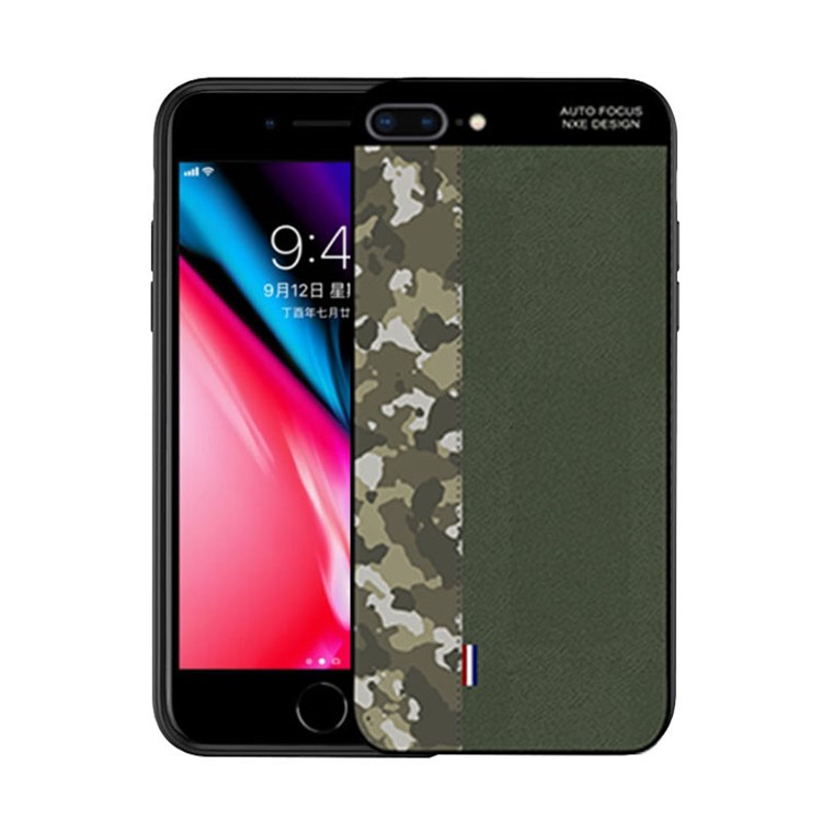 

NXE Camouflage Pattern Splicing TPU Cell Phone Case for iPhone 8 Plus / 7 Plus - Army Green Camouflage / Green