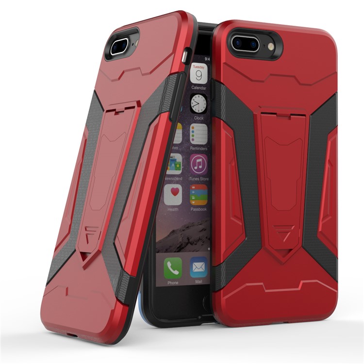 

Armor PC + TPU Hybrid Phone Cover with Kickstand for iPhone 8 Plus / 7 Plus - Red
