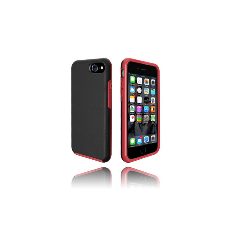 Two-tone PC + TPU Hybrid Phone Case for iPhone 8 / 7 - Black / Red-2