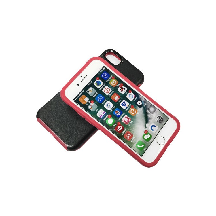Two-tone PC + TPU Hybrid Phone Case for iPhone 8 / 7 - Black / Red-3