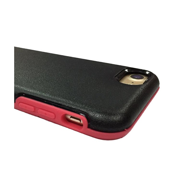Two-tone PC + TPU Hybrid Phone Case for iPhone 8 / 7 - Black / Red-4