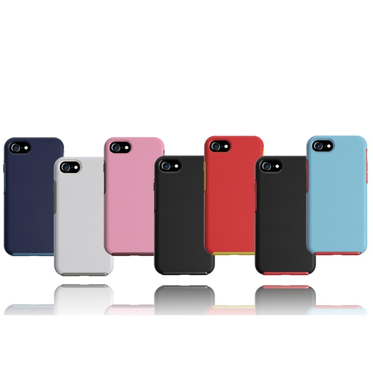 Two-tone PC + TPU Hybrid Phone Case for iPhone 8 / 7 - Black / Red-9