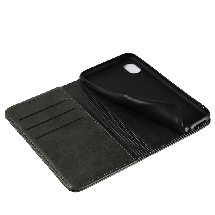Magnetic Stand Leather Wallet Case for iPhone X - Black-7