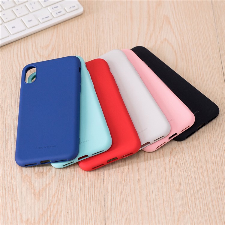 MOLAN CANO Emborrachado Capa De TPU Volta Suave Para O Iphone X - Rosa-2