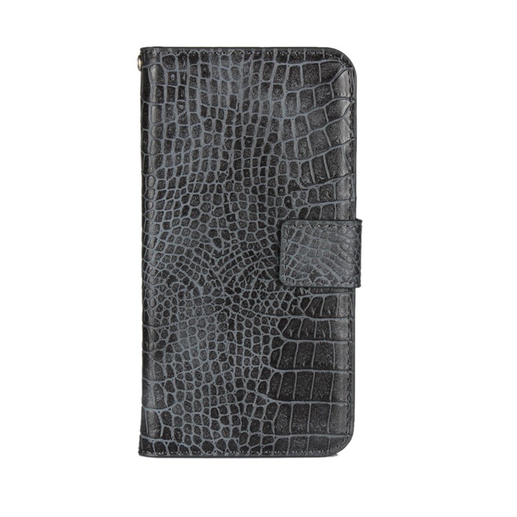 Crocodile Texture PU Leather Magnetic Wallet Stand Case for iPhone X - Black-2