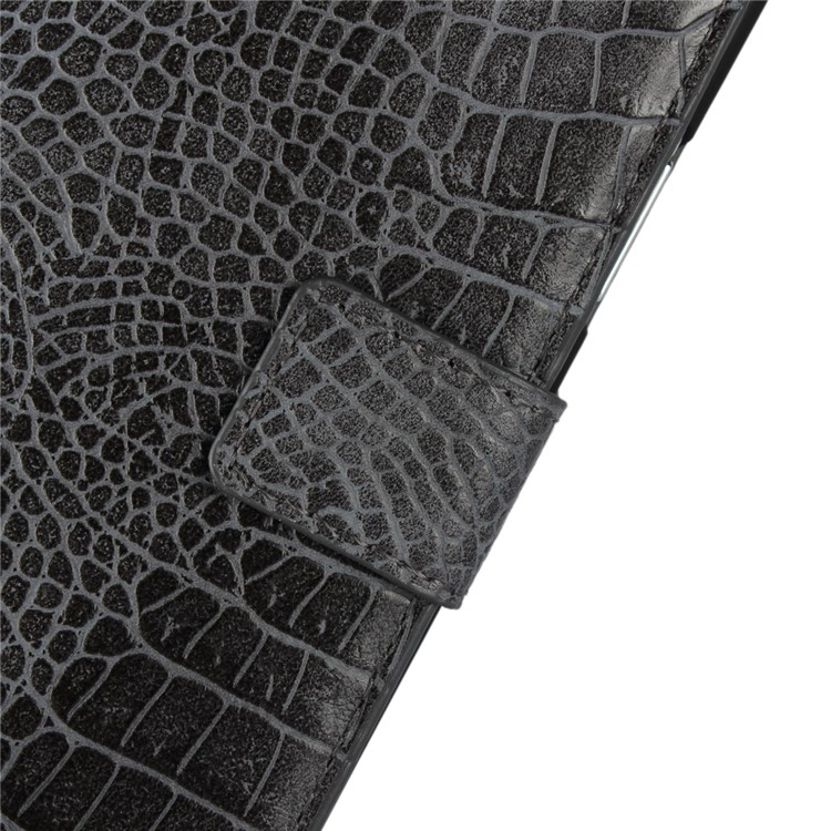 Crocodile Texture PU Leather Magnetic Wallet Stand Case for iPhone X - Black-7