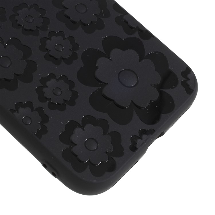 3D Flower Pattern Soft TPU Gel Case for iPhone 8/7 4.7 inch - Black-4