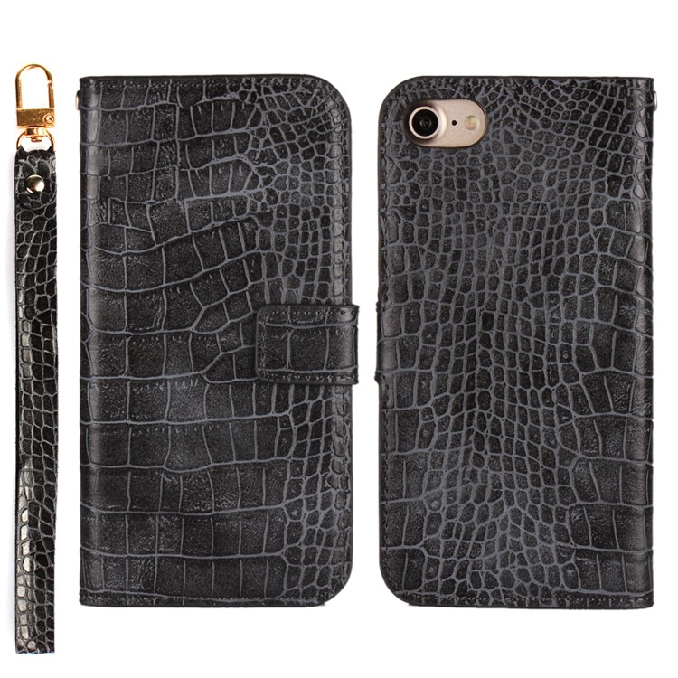 

Crocodile Texture PU Leather Magnetic Wallet Stand Case for iPhone 8/7 4.7 inch - Black