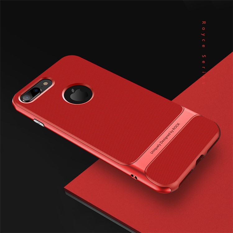 

ROCK Royce Series PC + TPU Hybrid Phone Cover for iPhone 8 Plus - Red, iPhone 8 Plus