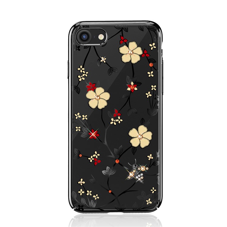 KAVARO Honeybee Series Rhinestone Flower Plated PC Case for iPhone 8/7 4.7-inch - Black-1