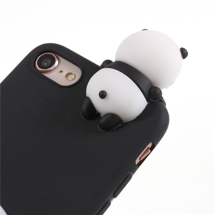 3D Pattern Soft TPU Phone Case for iPhone 8/7 4.7 inch - Black Background Panda-4
