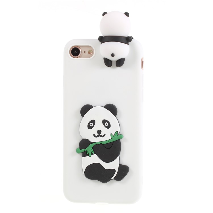 

3D Pattern Soft TPU Phone Casing for iPhone 8/7 4.7 inch - White Background Panda