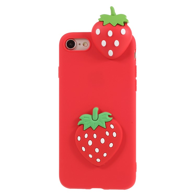 

3D Pattern Soft TPU Phone Case for iPhone 8/7 4.7 inch - Strawberry