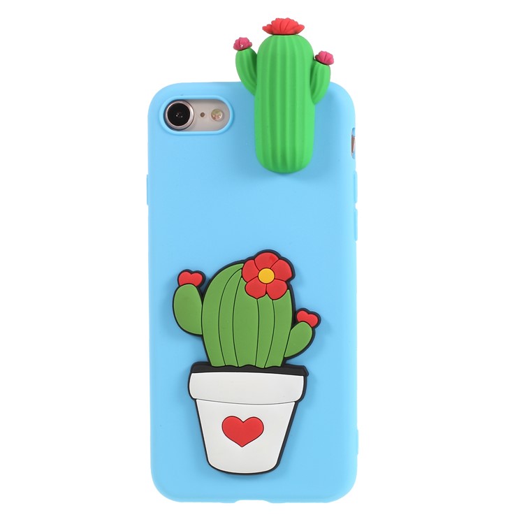 

3D Pattern Soft TPU Protective Case for iPhone 8/7 4.7 inch - Cactus