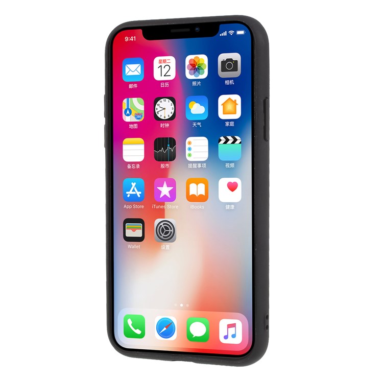 Embossment Pattern Plastic Case with 360-degree Ring Kickstand for iPhone X - Cool Smoking Girl-2