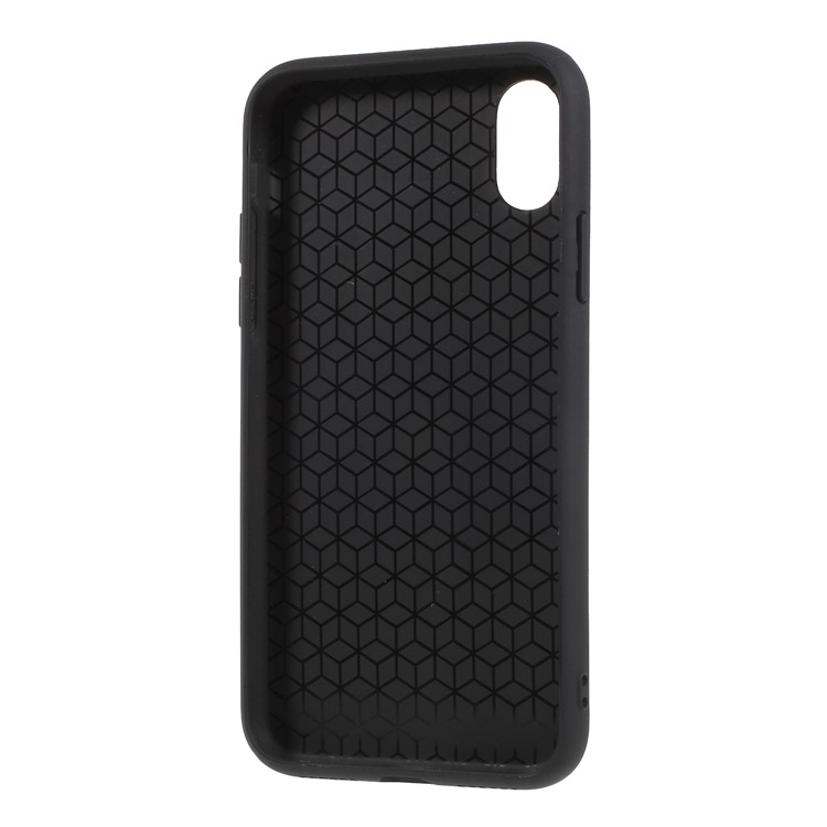 Embossment Pattern Plastic Case with 360-degree Ring Kickstand for iPhone X - Cool Smoking Girl-5