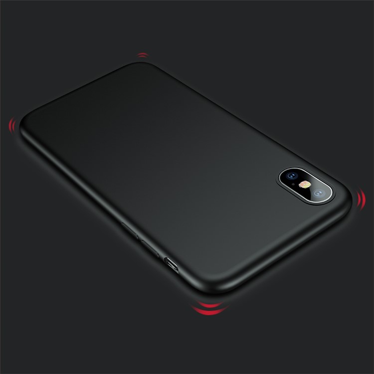 USAMS Sanze Series 0.8mm Liquid Silicone PC Hybrid Back Case for iPhone X - Black-4