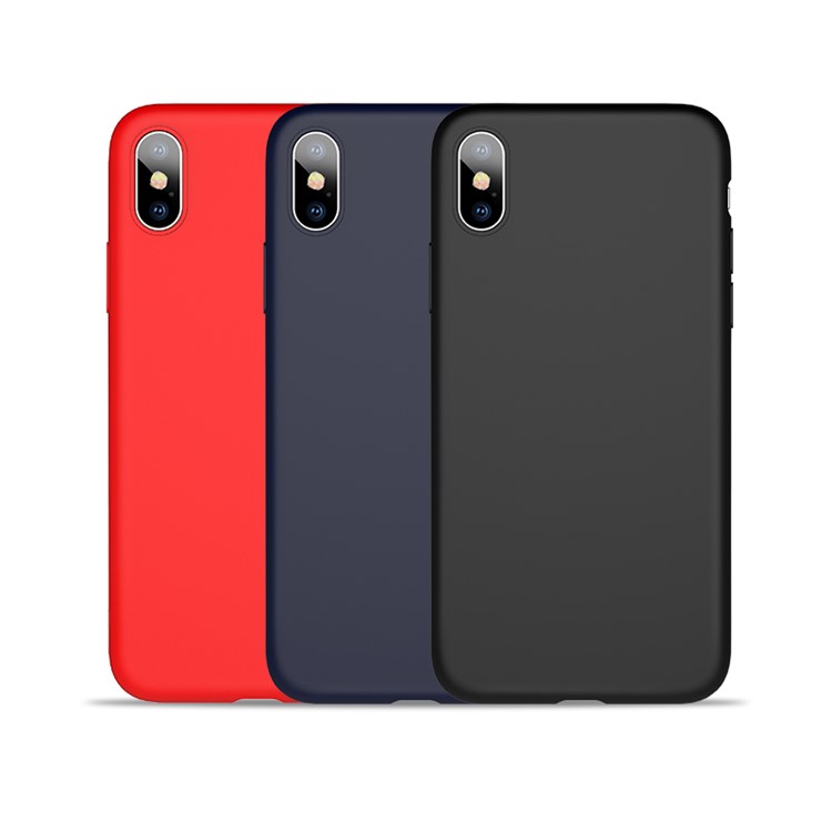 USAMS Sanze Series 0.8mm Liquid Silicone PC Hybrid Back Case for iPhone X - Black-5