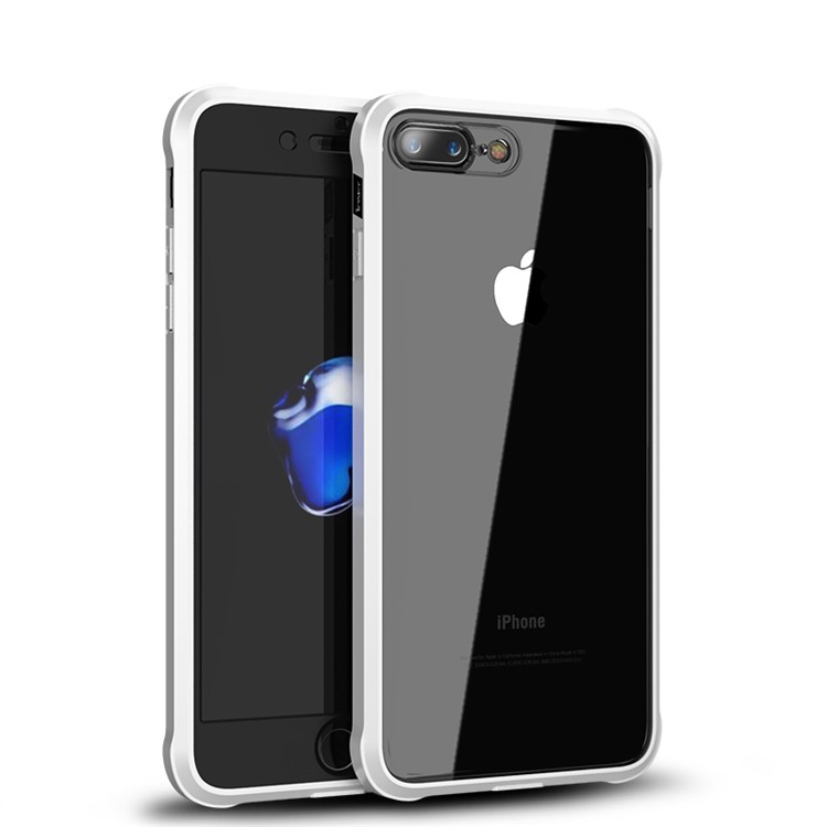 

IPAKY Hybrid TPU Frame + PC + Clear Acrylic Phone Cover for iPhone 8 Plus/7 Plus 5.5 inch - White