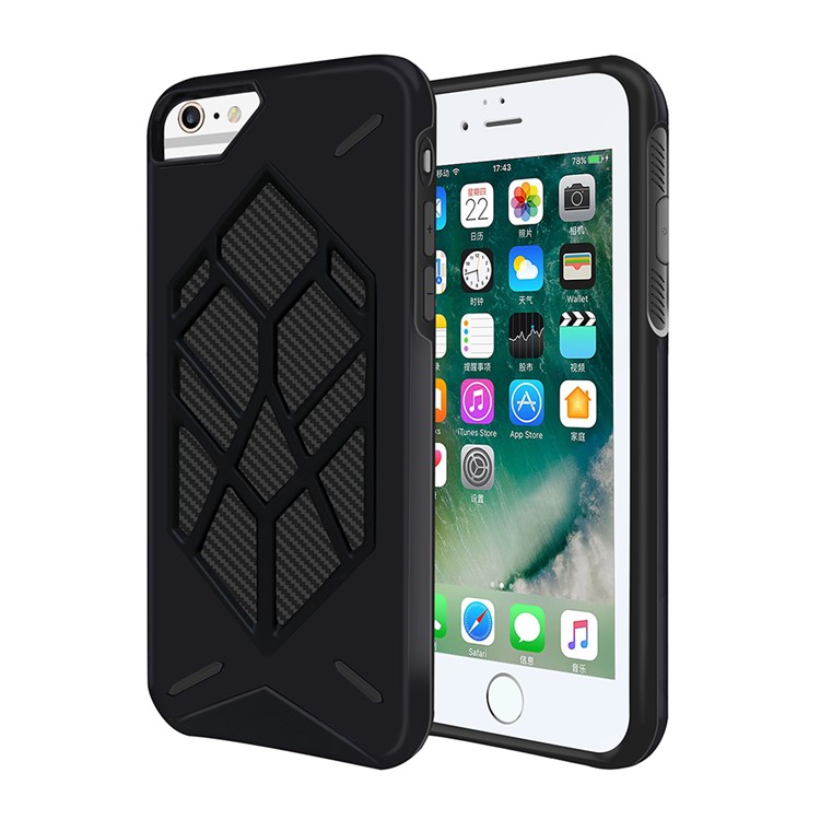 Cool Geometric Figure PC + Silicone 2-piece Shockproof Hybrid Back Case for iPhone 8/7/6s/6 - Black-1
