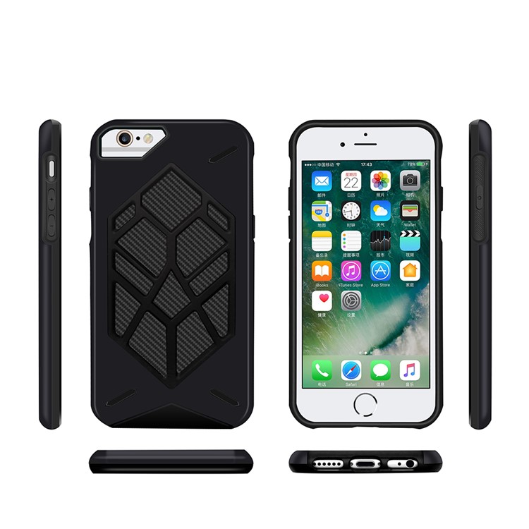 Cool Geometric Figure PC + Silicone 2-piece Shockproof Hybrid Back Case for iPhone 8/7/6s/6 - Black-3