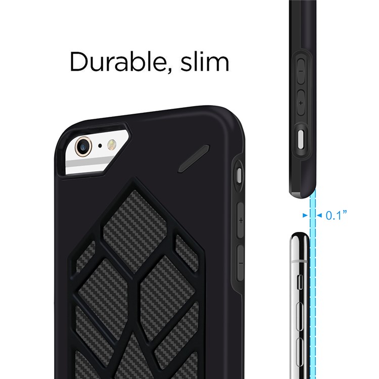 Cool Geometric Figure PC + Silicone 2-piece Shockproof Hybrid Back Case for iPhone 8/7/6s/6 - Black-4