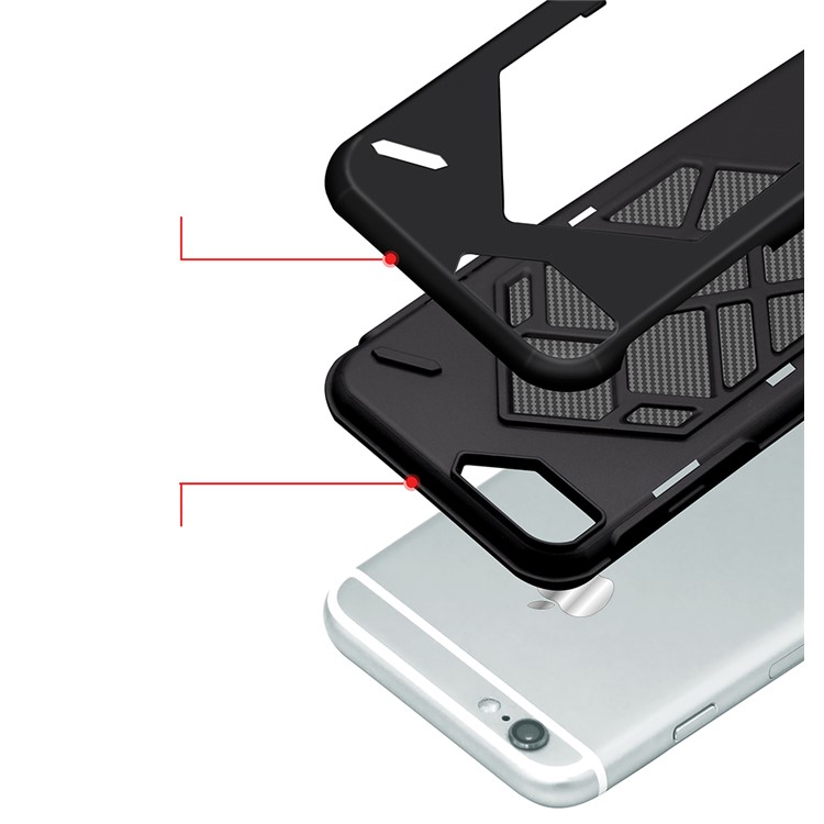 Cool Geometric Figure PC + Silicone 2-piece Shockproof Hybrid Back Case for iPhone 8/7/6s/6 - Black-6