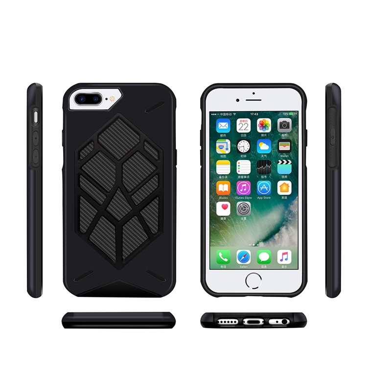 Cool Geometric Figure PC + Silicone 2-piece Shockproof Hybrid Case for iPhone 8 plus/7 Plus/6s Plus/6 Plus - Black-2