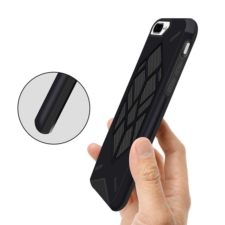 Cool Geometric Figure PC + Silicone 2-piece Shockproof Hybrid Case for iPhone 8 plus/7 Plus/6s Plus/6 Plus - Black-3