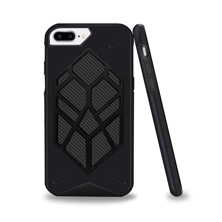 Cool Geometric Figure PC + Silicone 2-piece Shockproof Hybrid Case for iPhone 8 plus/7 Plus/6s Plus/6 Plus - Black-4