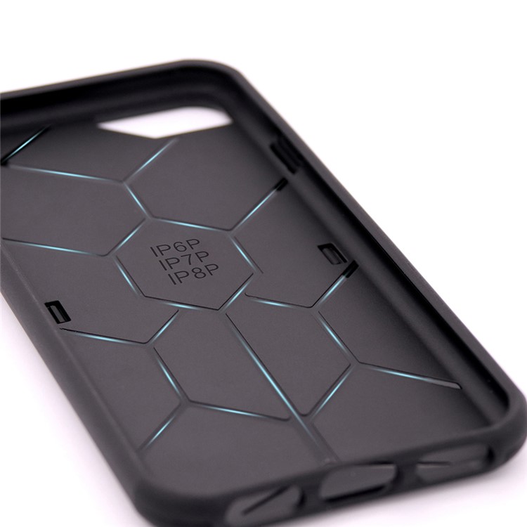 Cool Geometric Figure PC + Silicone 2-piece Shockproof Hybrid Case for iPhone 8 plus/7 Plus/6s Plus/6 Plus - Black-7