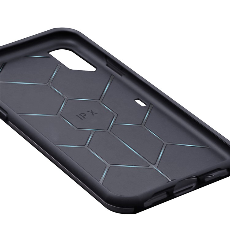 Cool Geometric Figure PC + Silicone 2-piece Shockproof Hybrid Case for iPhone X (Ten) - Black-8
