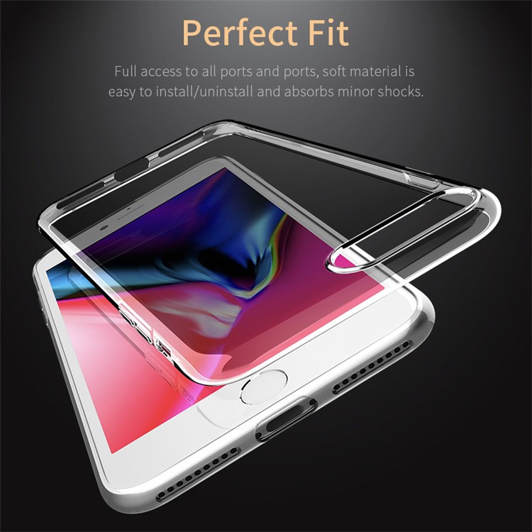 ROCK Ultra-thin Soft TPU Mobile Casing for iPhone 8 / 7 - Transparent-3