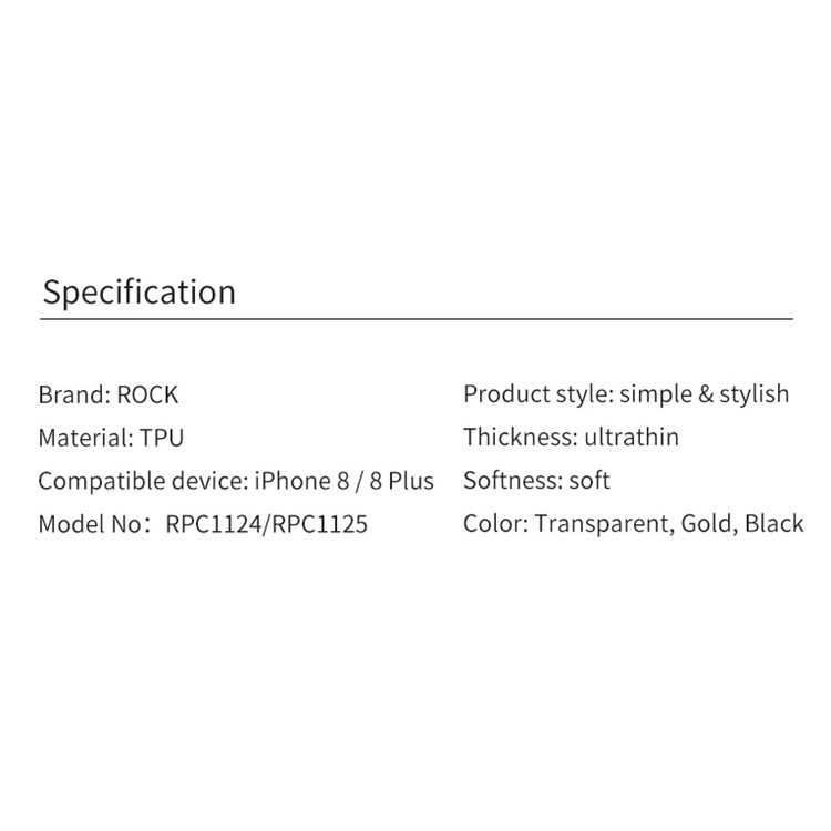 ROCK Ultra-thin Soft TPU Mobile Casing for iPhone 8 / 7 - Transparent-5