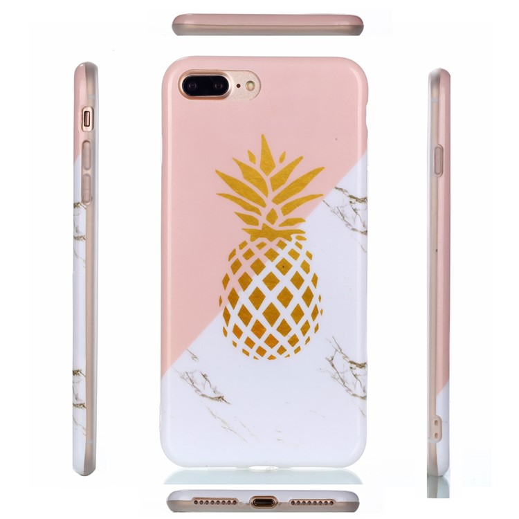 Stylish Marble Pattern IMD TPU Phone Case for iPhone 8 Plus/7 Plus 5.5 inch - Pineapple-2