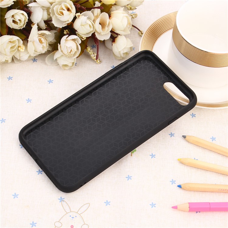 Embossed Stripes Pattern PC + TPU Hybrid Case with Kickstand for iPhone 8 Plus / 7 Plus - Pink-6