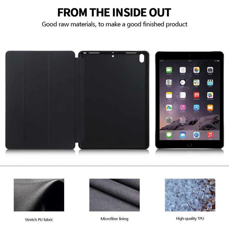 Marble Pattern Tri-fold Stand PU Leather Smart Case for iPad Pro 10.5-inch (2017) - Blue-4