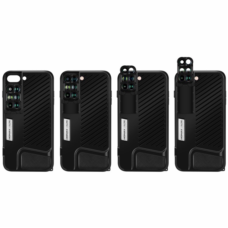 MOMAX X-Lens Case 6 in 1 Dual Optics Lens Kit (180° Fisheye, 2X Telephoto, 120° Wide-angle, 10X/20X Macro) for iPhone 8 Plus / 7 Plus 5.5 inch-12