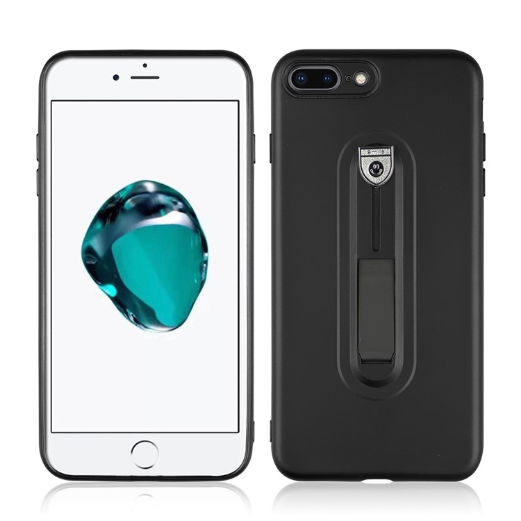 Matte TPU Shell Case with Sliding Kickstand for iPhone 8 Plus / 7 Plus - Black-3
