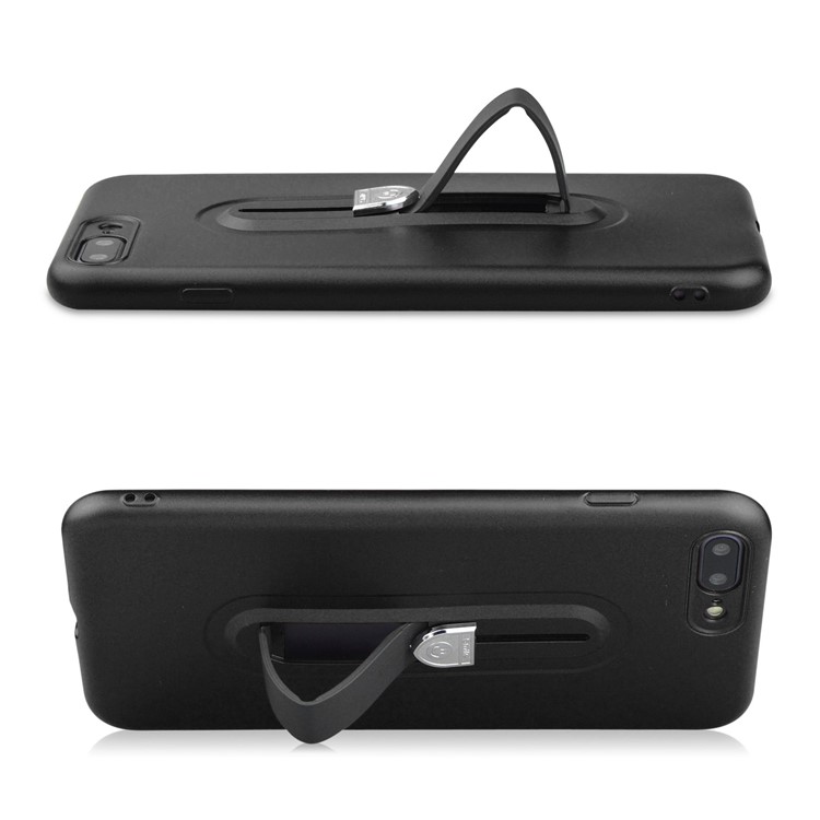 Matte TPU Shell Case with Sliding Kickstand for iPhone 8 Plus / 7 Plus - Black-5