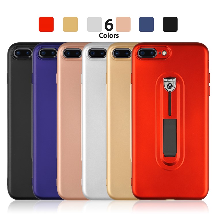 Matte TPU Shell Case with Sliding Kickstand for iPhone 8 Plus / 7 Plus - Black-9