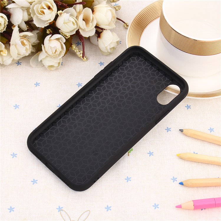 Striped Pattern Embossment TPU + PC Hybrid Magnetic Ring Holder Kickstand Mobile Phone Case for iPhone X - Pink-6