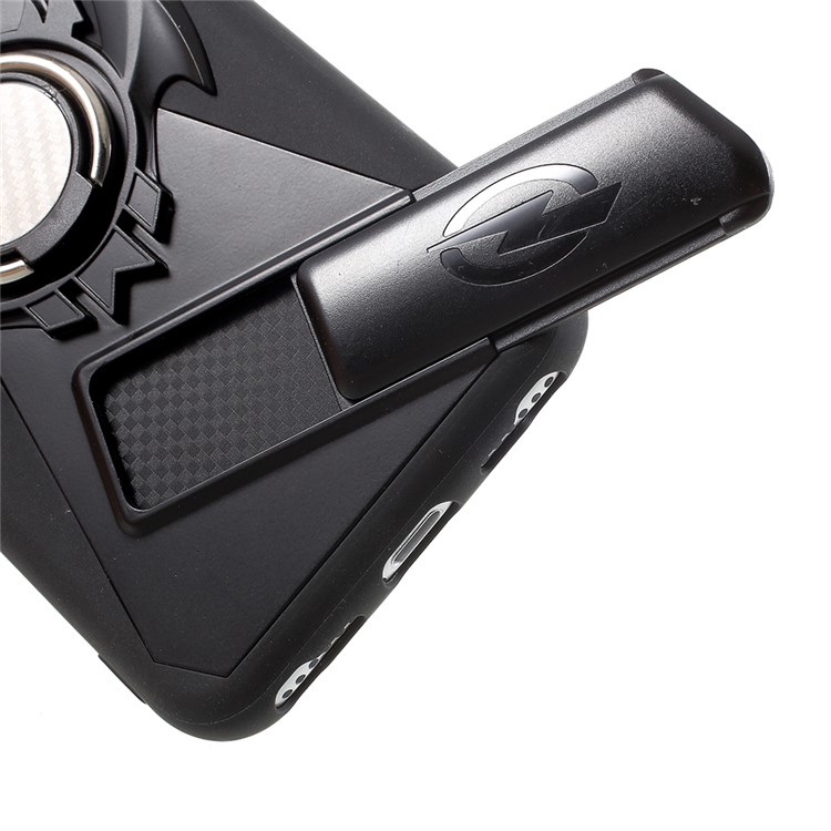 TPU + PC Hybrid Game Joysticks Case with Finger Ring Kickstand for iPhone 8/7/6s/6 - Black-10