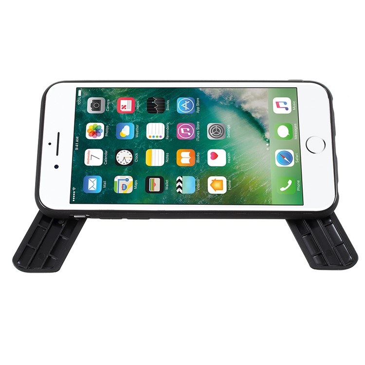 TPU + PC Hybrid Game Joysticks Case with Finger Ring Kickstand for iPhone 8/7/6s/6 - Black-8