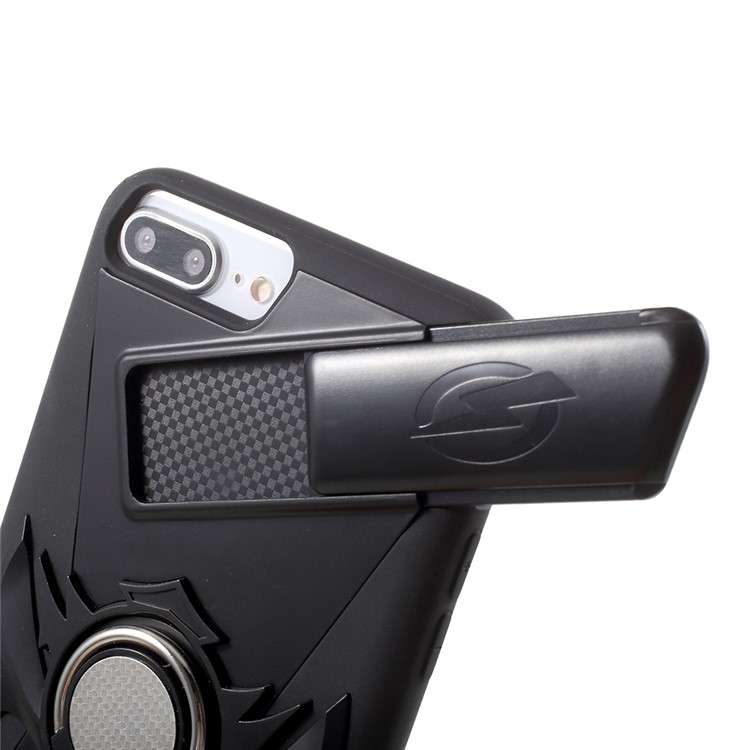 TPU + PC Hybrid Game Joysticks Case with Finger Ring Kickstand for iPhone 8 Plus/7 Plus/6s Plus/6 Plus - Black-8