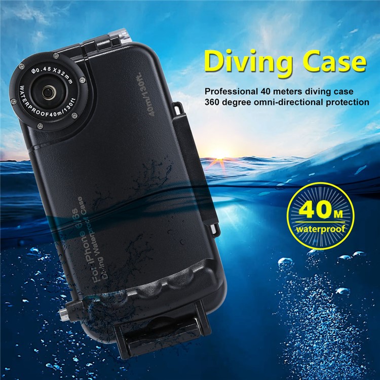 HAWEEL HWL2500 40M Waterproof Snow/Shock/Dirt Proof Shell Case with Camera Lens for iPhone 6s 6 - Black-9