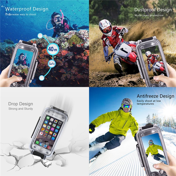HAWEEL HWL2500B 40M Waterproof Snow/Shock/Dirt Proof Case with Camera Lens for iPhone 6s Plus / 6 Plus - Black-11