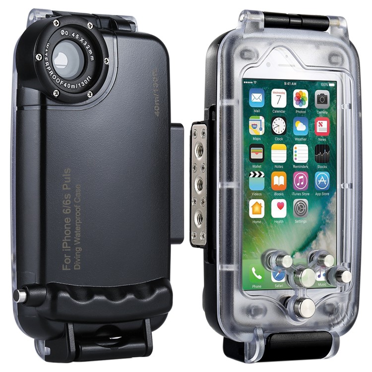 HAWEEL HWL2500B 40M Waterproof Snow/Shock/Dirt Proof Case with Camera Lens for iPhone 6s Plus / 6 Plus - Black-2