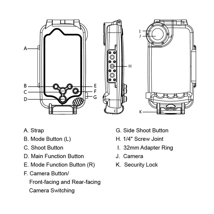 HAWEEL HWL2500B 40M Waterproof Snow/Shock/Dirt Proof Case with Camera Lens for iPhone 6s Plus / 6 Plus - Black-5
