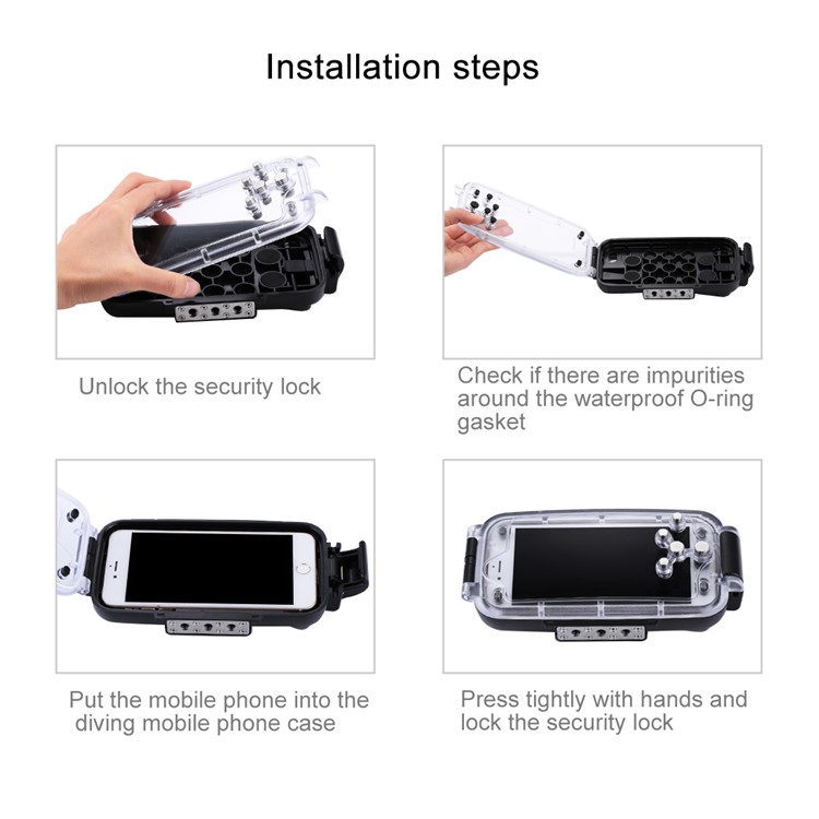 HAWEEL HWL2500B 40M Waterproof Snow/Shock/Dirt Proof Case with Camera Lens for iPhone 6s Plus / 6 Plus - Black-7